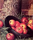 Still Life with Apples And Pomegranate Paintings - Still Life of Apples in a Hat by Levi Wells Prentice